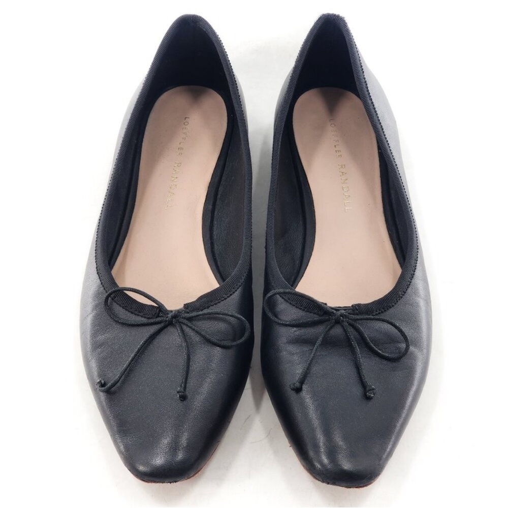 LOEFFLER RANDALL Georgie Leather Ballet Flats Bow